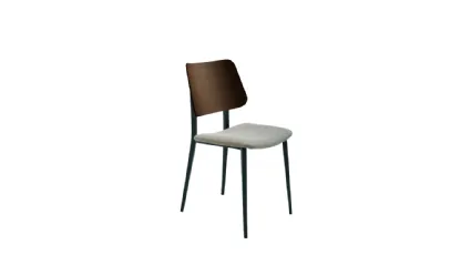Sedia Joe S M TS LG in legno con seduta imbottita di Midj