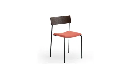 Sedia impilabile in legno con seduta imbottita Mito di Midj