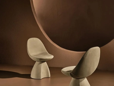 Sedia Nest rivestita in Nabuk di Nature Design