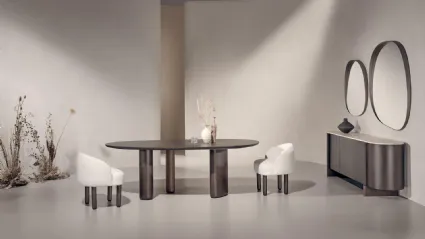 Sedia in tessuto con gambe in frassino Pebble di Nature Design