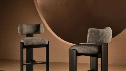 Sgabello Trine Stool in tessuto imbottito di Nature Design