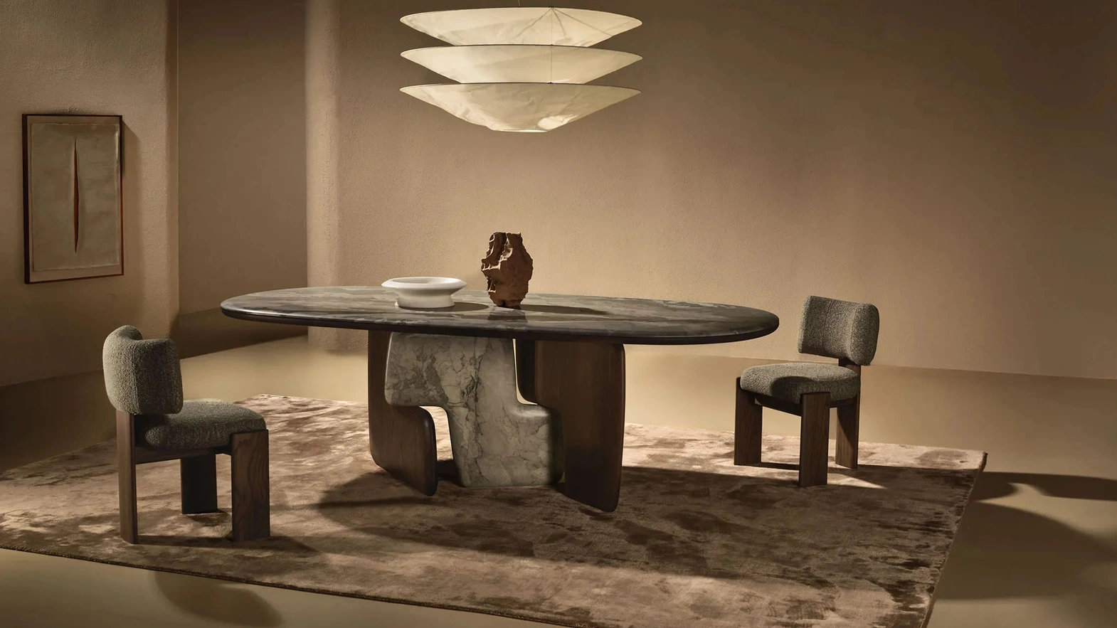 Tavolo Balance in marmo e legno di Nature Design