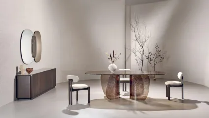 Tavolo in vetro cotto Ambra Blur di Nature Design