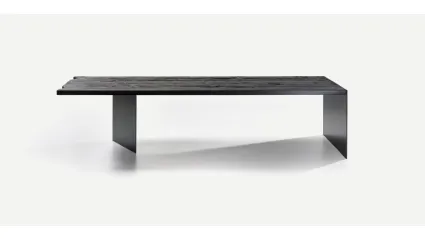 Tavolo ILL Metal in legno secolare nero e base in metallo di Nature Design