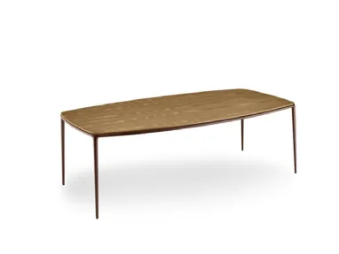Tavolo Lea con top in legno di Midj