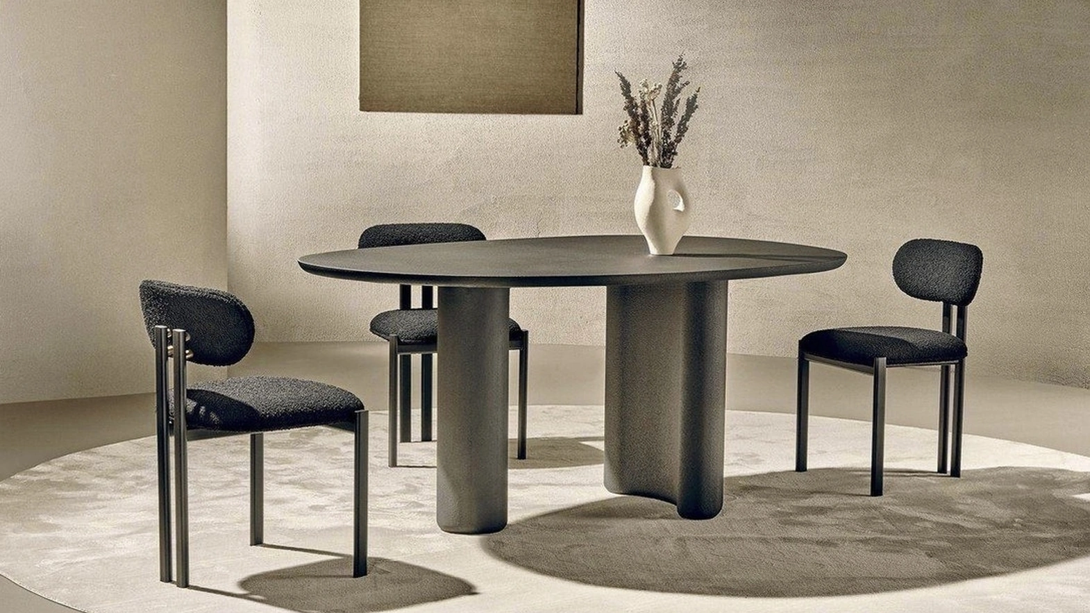 Tavolo Lymph in materico Nero di Nature Design