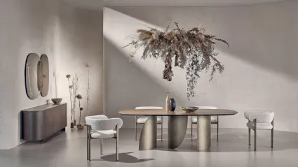 Tavolo Sail in Noce Americano e metallo di Nature Design
