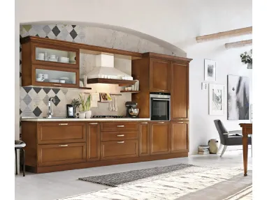 Cucina Classica lineare in legno I Ciliegi composizione 01 di Le Fablier