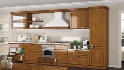 Cucina Classica lineare in legno I Ciliegi composizione 03 di Le Fablier