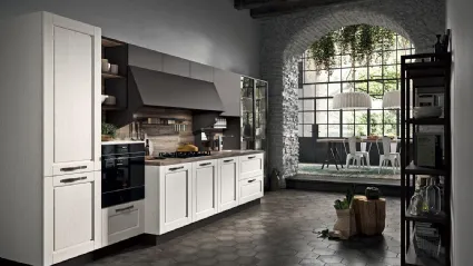 Cucina Classica lineare Epoca 02 in Frassino laccato bianco di Astra