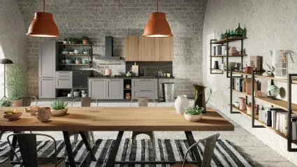 Cucina Classica lineare Epoca 03 in Frassino laccato decapè Fumo di Astra