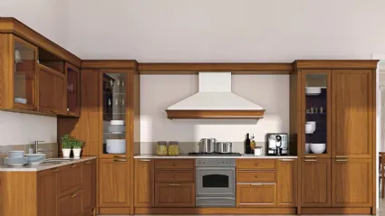 Cucina Classica angolare in legno Le Gemme composizione 04 di Le Fablier