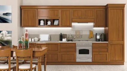 Cucina Classica lineare in legno Le Gemme composizione 05 di Le Fablier