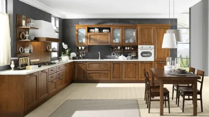 Cucina Classica angolare Memory Noce in legno di Evo Cucine