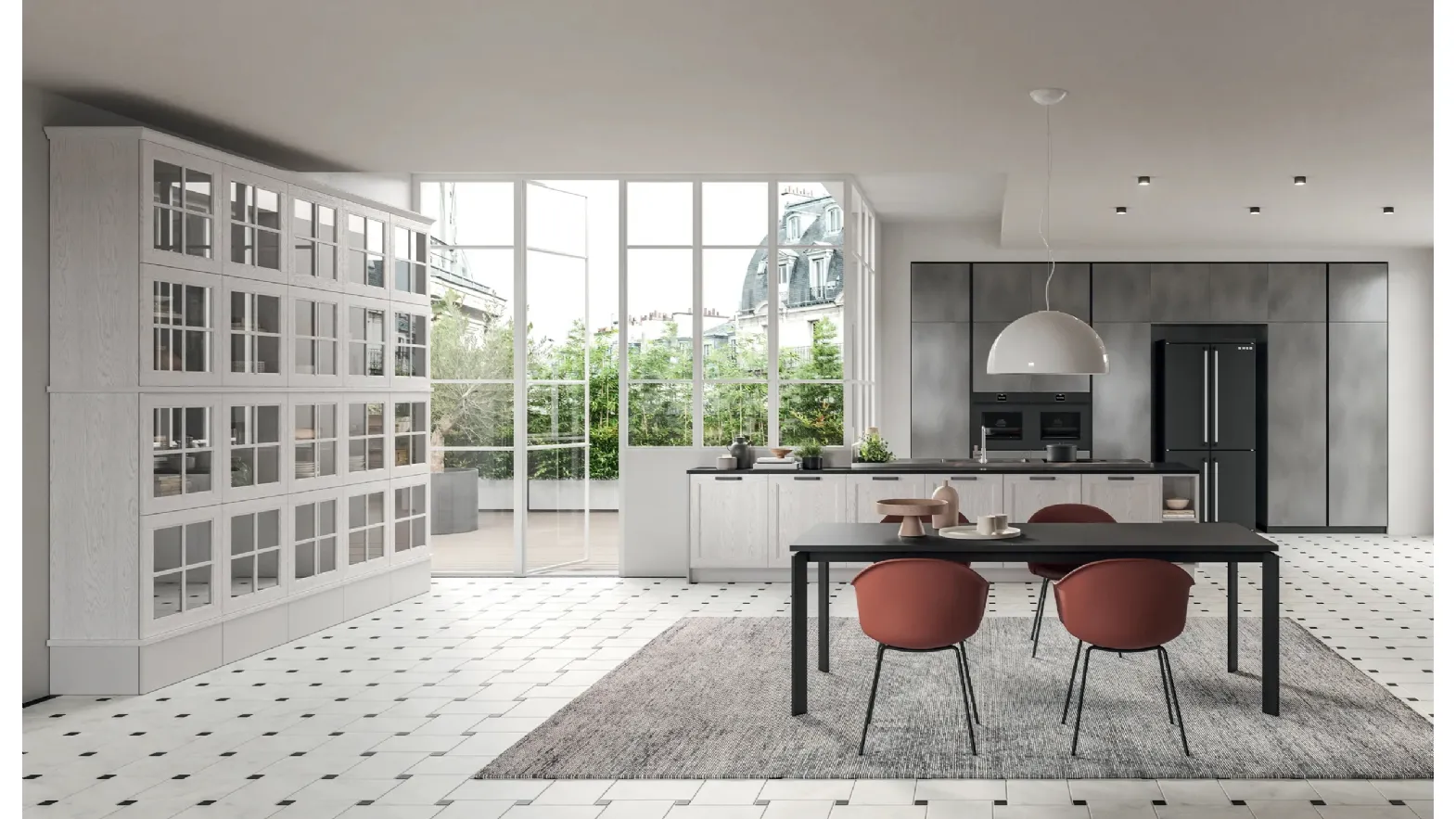 Cucina Classica con penisola Old Line Elite 04 di Astra