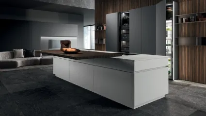 Cucina Design con isola HC08 03 Minimal in laccato e laminato di Astra