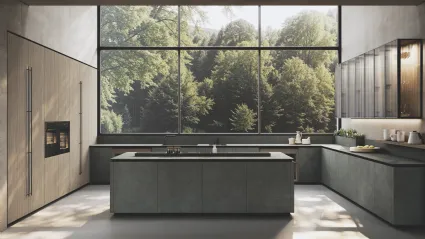 Cucina Design in bilaminato con isola Balance di Binova