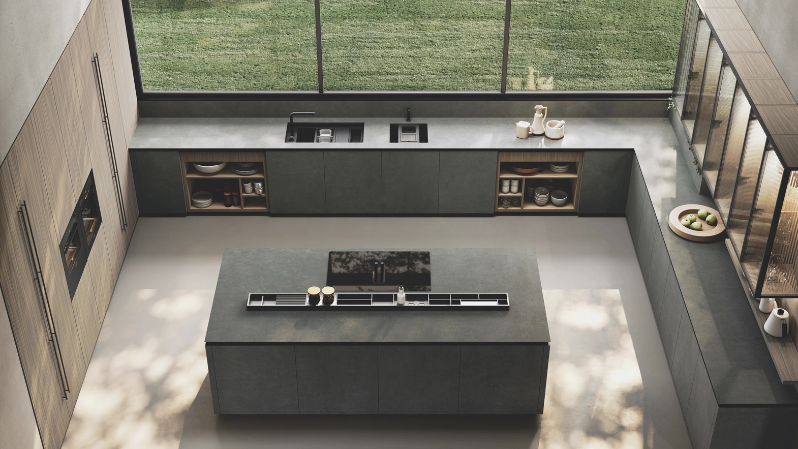 Cucina Design con isola Balance Supermaterico di Binova