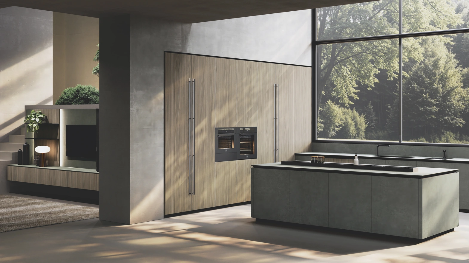 Cucina Design con isola Balance Supermaterico di Binova