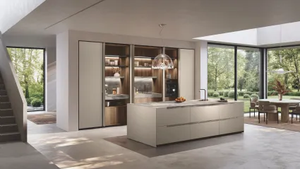 Cucina Design con isola Bluna Maniglia Stone di Binova