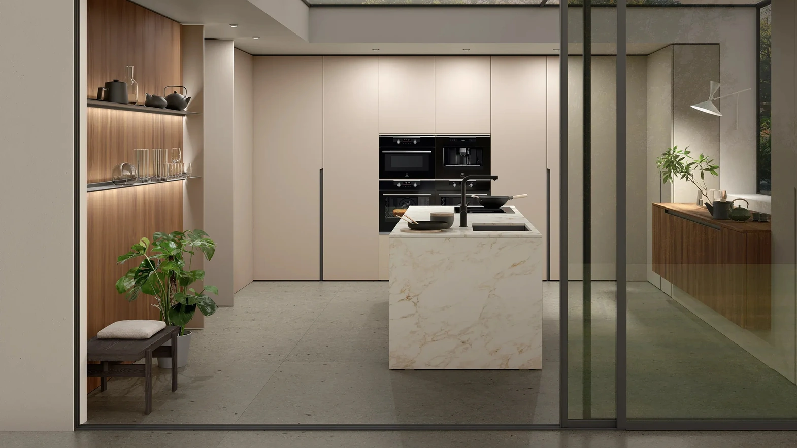 Cucina Design HC-08 Design 01 in laccato e legno di Astra