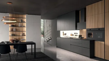 Cucina Design lineare HC-08 High Design 08 in HPL e Olmo di Astra