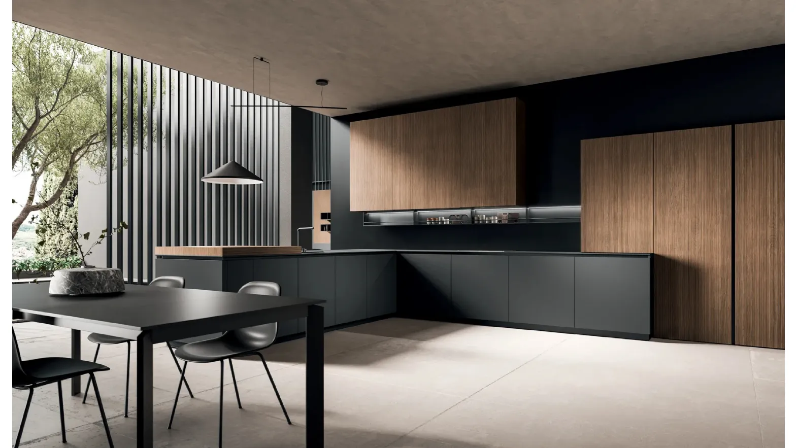 Cucina Design con penisola HC-08 Minimal Design 05 di Astra