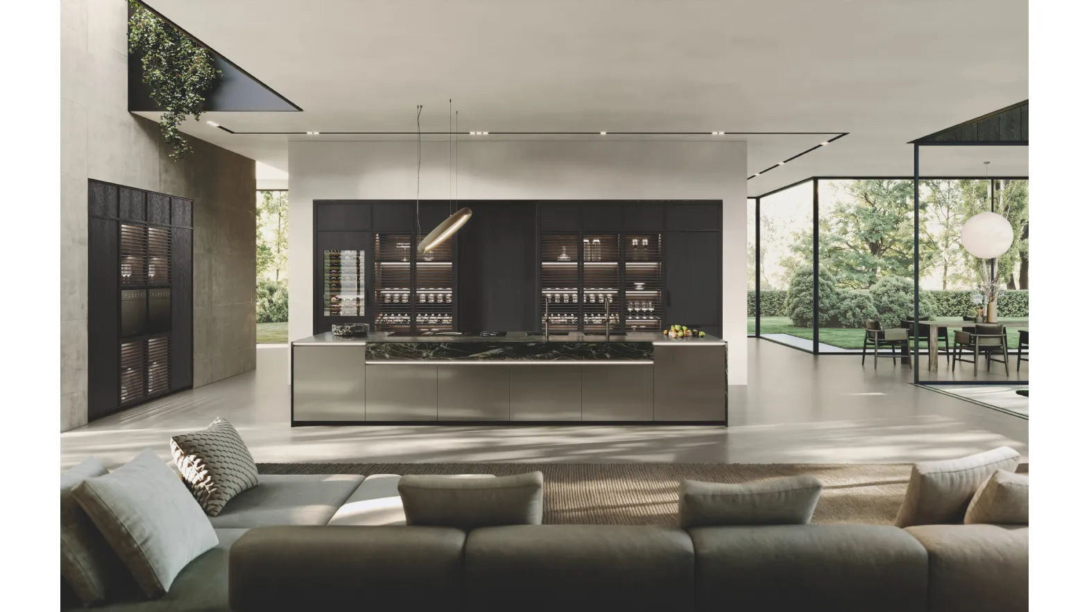 Cucina Design con isola Hily Legno di Binova