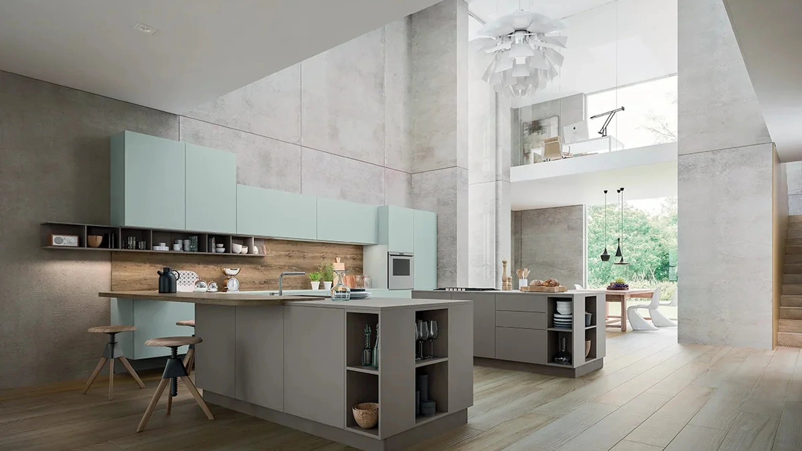 Cucina Moderna con isola e penisola SP-22 Moderno 14 di Astra