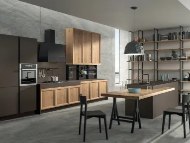 Cucina Moderna con penisola Atelier Contemporaneo 01 di Astra