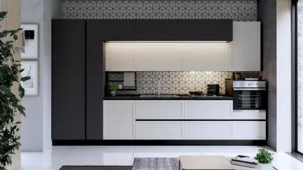 Cucina Moderna lineare Bali Bianco e Carbone di Evo Cucine