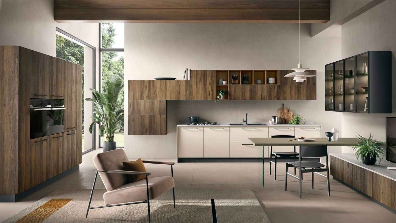 Cucina Moderna Bali Rovere Tabacco e Sahara di Evo Cucine