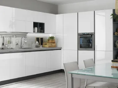Cucina Moderna Korinna Bianco lucido di Evo Cucine