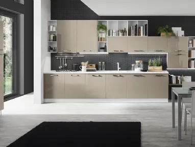 Cucina Moderna Korinna Tortora lucido di Evo Cucine