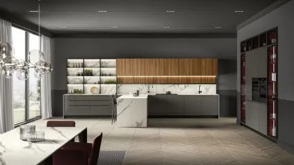 Cucina Moderna con penisola Traccia 05 di Febal Casa