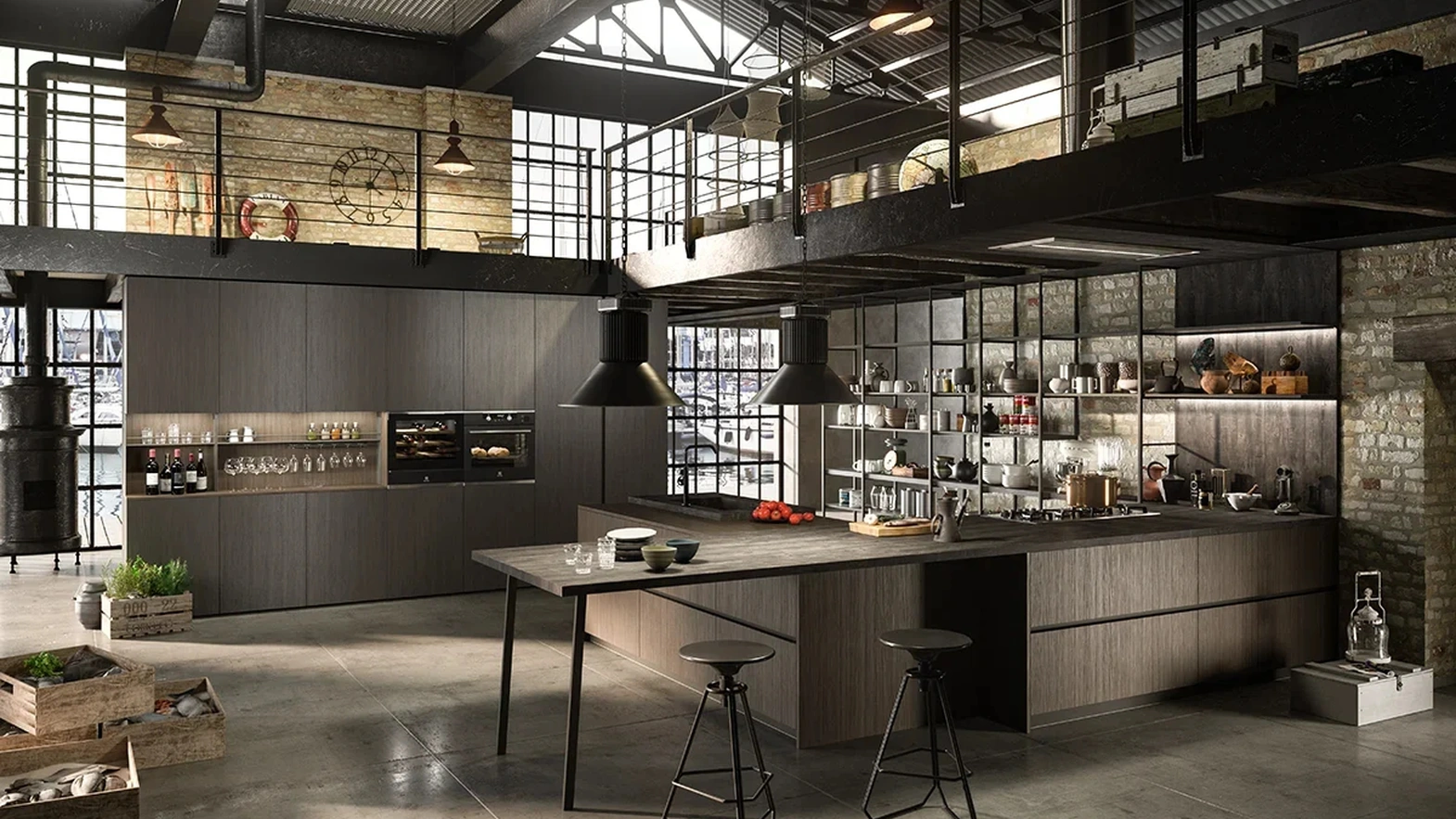 Cucina Moderna HC-8 Industrial 01 di Astra