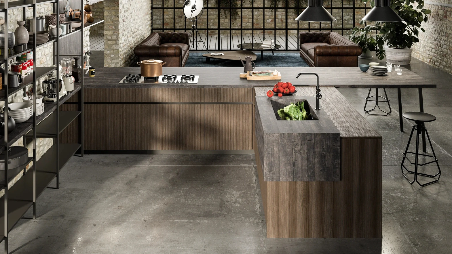 Cucina Moderna HC-8 Industrial 01 di Astra