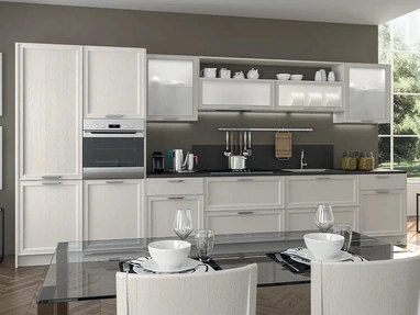 Cucina Moderna lineare Melograno Composizione PM03 in legno di frassino di Le Fablier
