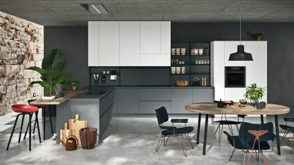 Cucina Moderna con penisola Line Moderno 18 di Astra