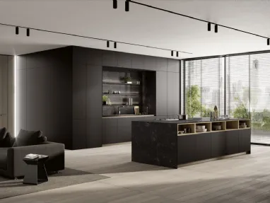 Cucina Moderna con isola Modula Anta Square 01di Febal Casa