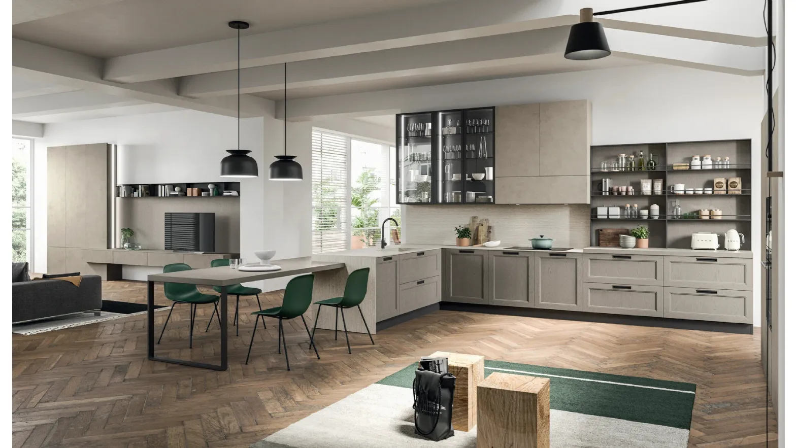 Cucina Moderna in laccato a poro aperto Old Line Moderno 20 di Astra