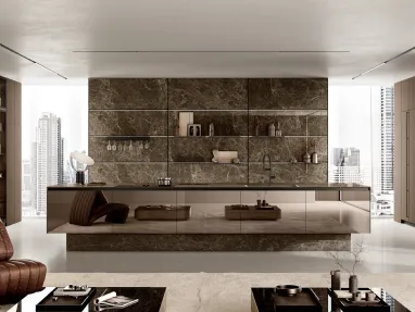 Cucina Moderna con isola Origina Anta Telaio Alluminio 01 di Febal Casa