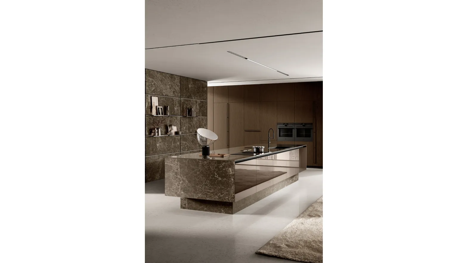 Cucina Moderna con isola Origina Anta Telaio Alluminio 01 di Febal Casa
