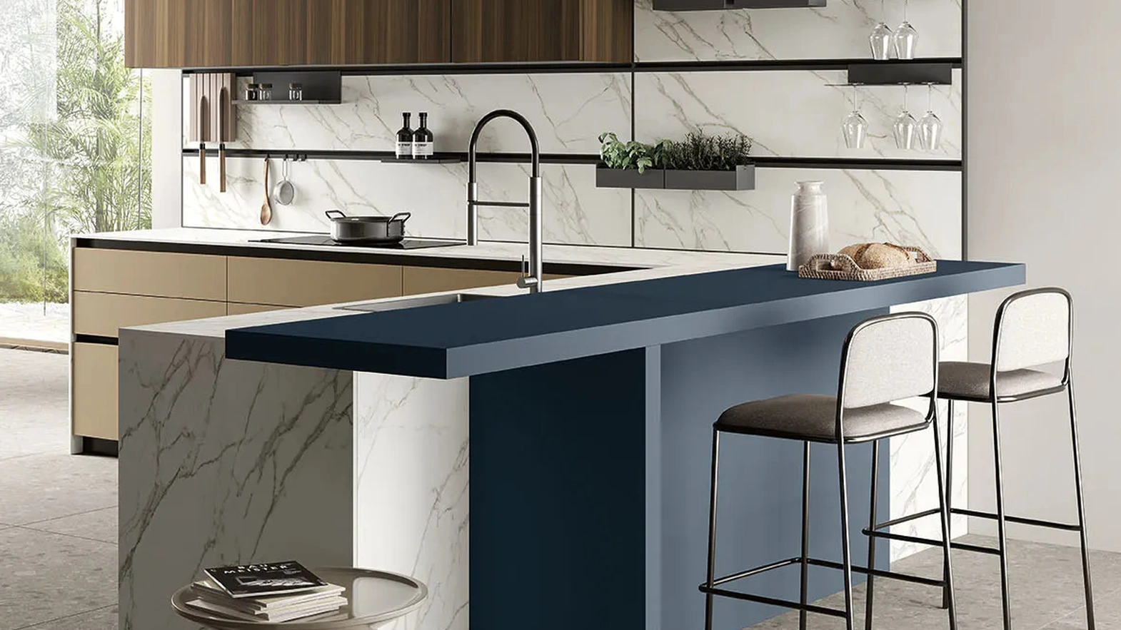 Cucina Moderna con penisola Origina Vol I - Composizione 06 di Febal Casa