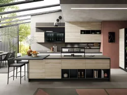 Cucina Moderna Rio Bianco e Frassino di Evo Cucine