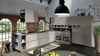 Cucina Moderna con penisola SP-22 Industrial 04 di Astra