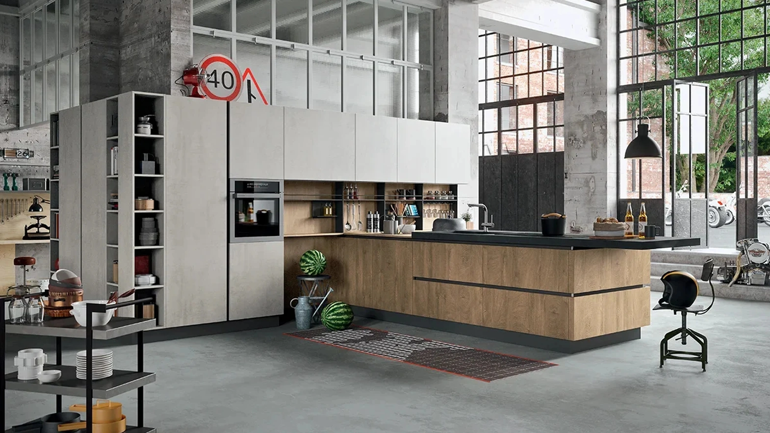 Cucina Moderna SP-22 Industrial 05 di Astra