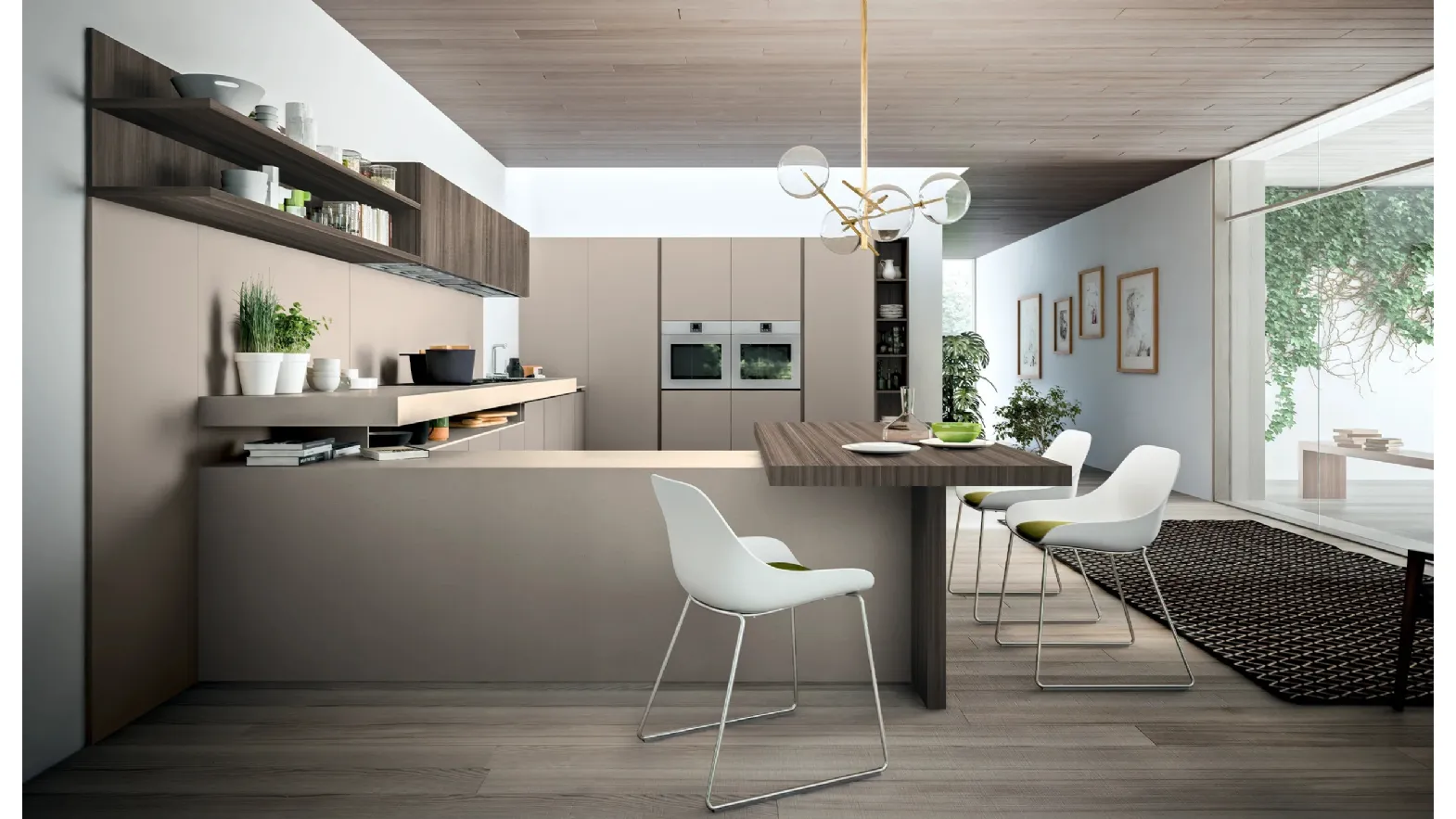 Cucina Moderna con penisola SP-22 Moderno 13 di Astra