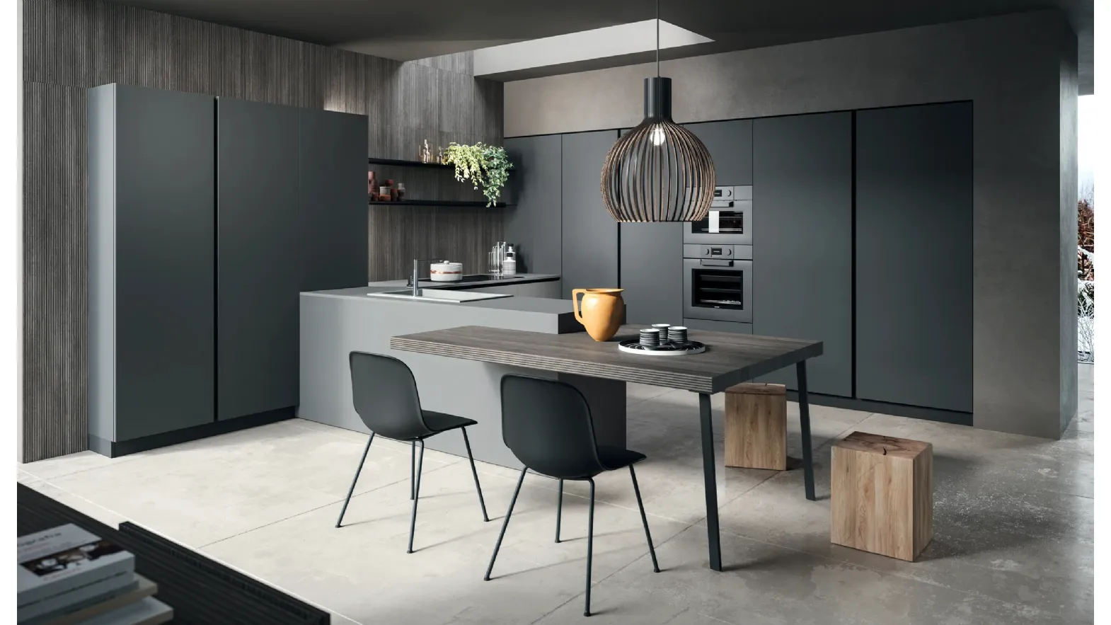Cucina Moderna con penisola Twenty Moderno 09 di Astra