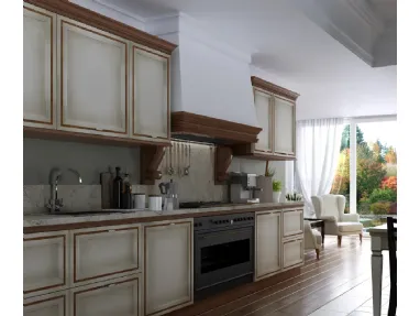 Cucina lineare Shabby Chic I Ciliegi composizione 06 di Le Fablier